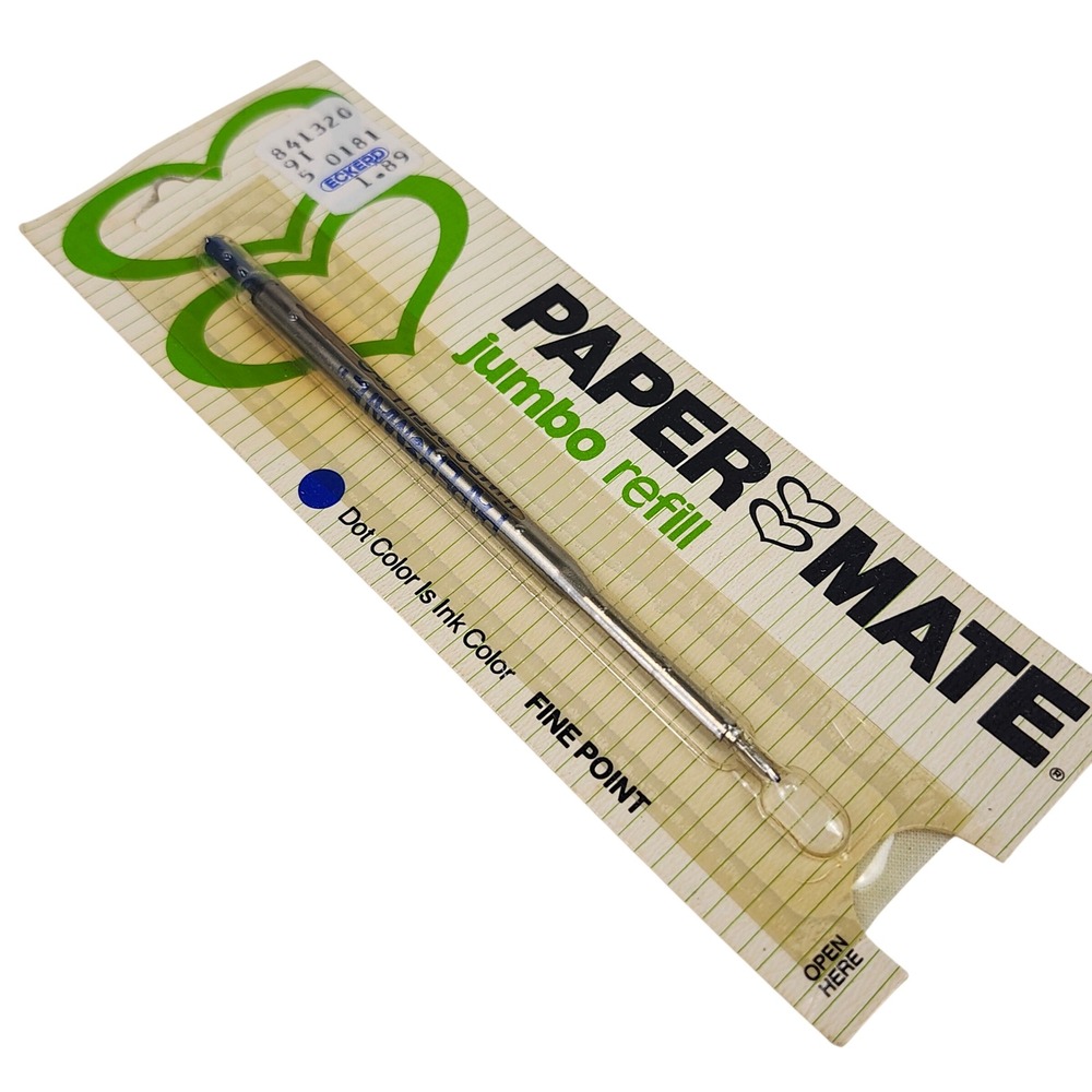 Paper Mate Jumbo Pen Refill Blue Fine Point Vintage New